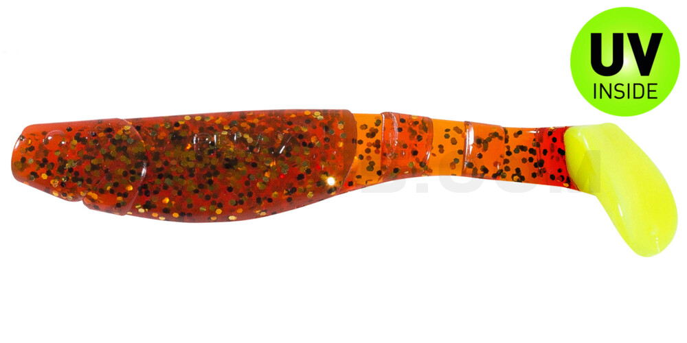 Kopyto-Classic 4" (ca. 11,0 cm) klar bernstein-glitter / fire tail