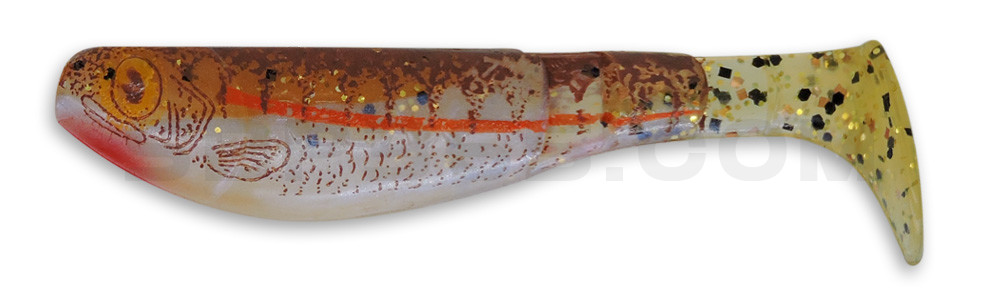 Kopyto-Nature 2,5" (ca.7,0 cm) blauperl / klar salt´n pepper Glitter / Zander braun