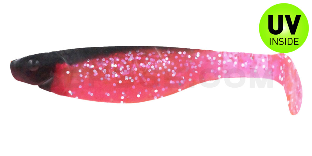 Kopyto-River 4" (ca. 11,0 cm) im Original Relax ZIP BAG (wiederverschließbar) hot pink-Glitter / schwarz