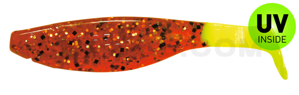 Kopyto-River 4" (ca. 11,0 cm) klar bernstein-glitter / fire tail