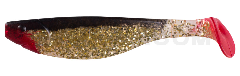 Kopyto-River 5" (ca. 13,0 cm) im Original Relax ZIP BAG klar gold-Glitter / schwarz
