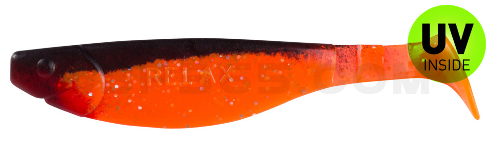 Kopyto-River 5" (ca. 13,0 cm) klar fluoorange-Glitter / schwarz