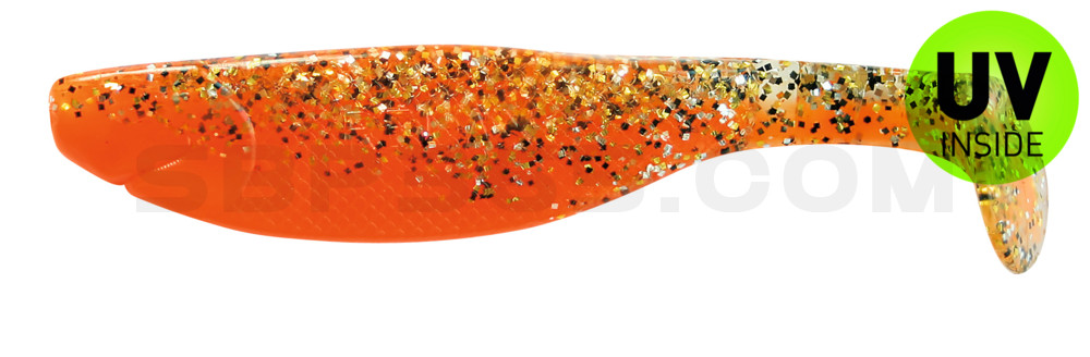 Kopyto-River 5" (ca. 13,0 cm) orange / klar gold,schwarz Glitter