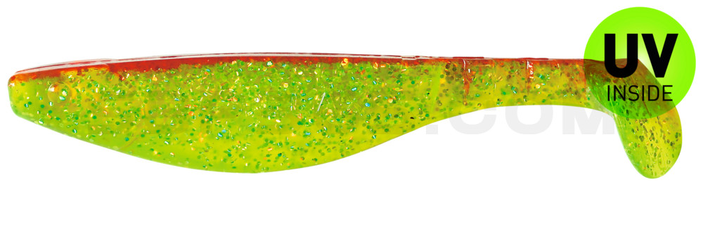 Kopyto-River 6" (ca. 16,0 cm) im Original Relax ZIP BAG grün(chartreuse)-Glitter / rot