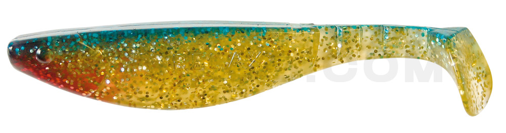 Kopyto-River 6" (ca. 16,0 cm) im Original Relax ZIP BAG klar gold-Glitter / blau