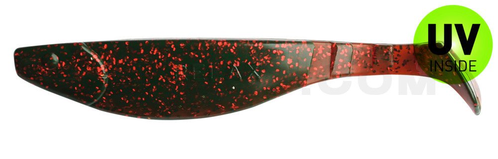 Kopyto-River 6" (ca. 16,0 cm) motoroil-rot-Glitter