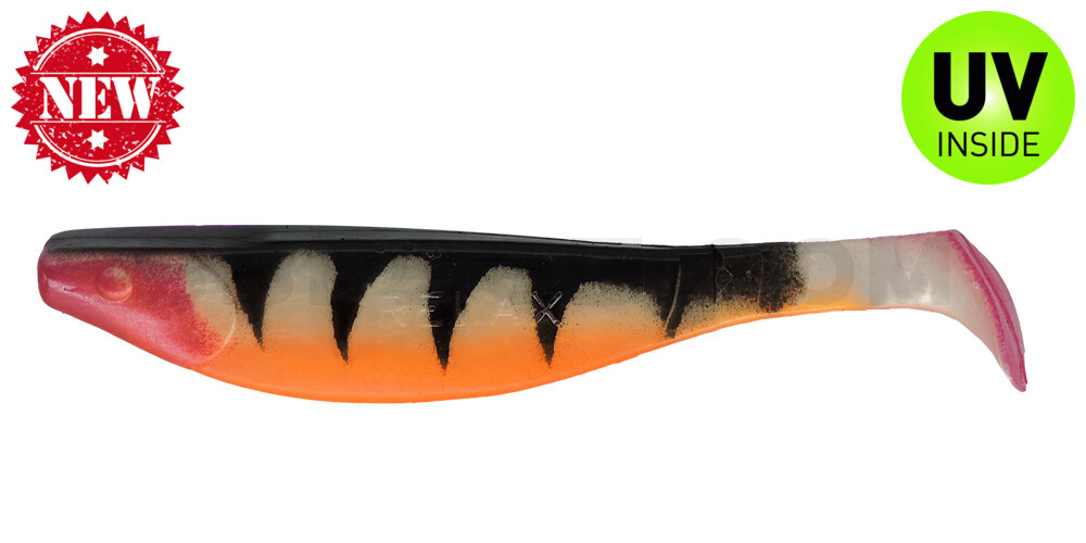 Kopyto-River 6" (ca. 16,0 cm) Zander goldperl / Zander / bauch: orange / red tail