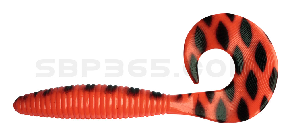 Magnum Twister 6" (ca. 16,0 cm) feuerrot-schwarz gestreift