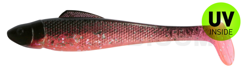 Ohio 4" (ca. 11,0 cm) hot pink-Glitter Perleffekt / schwarz