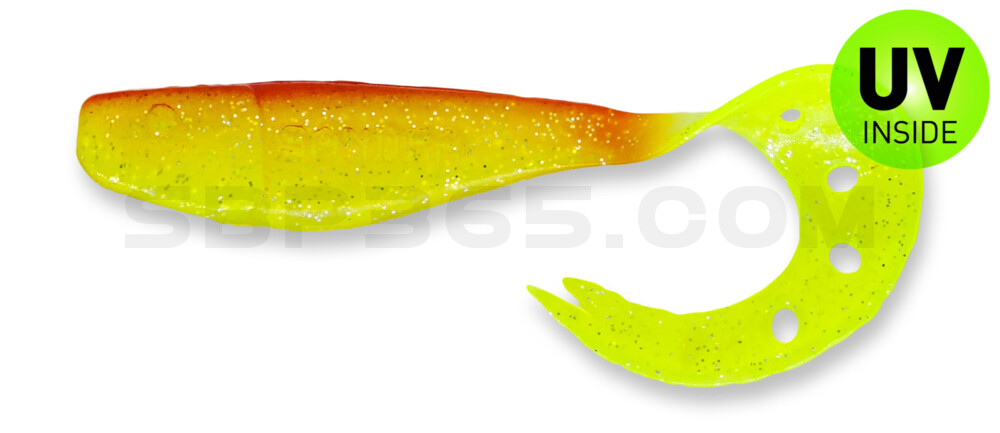 Sandra 2,5" (ca. 7 cm) grün(chartreuse)-Glitter / rot