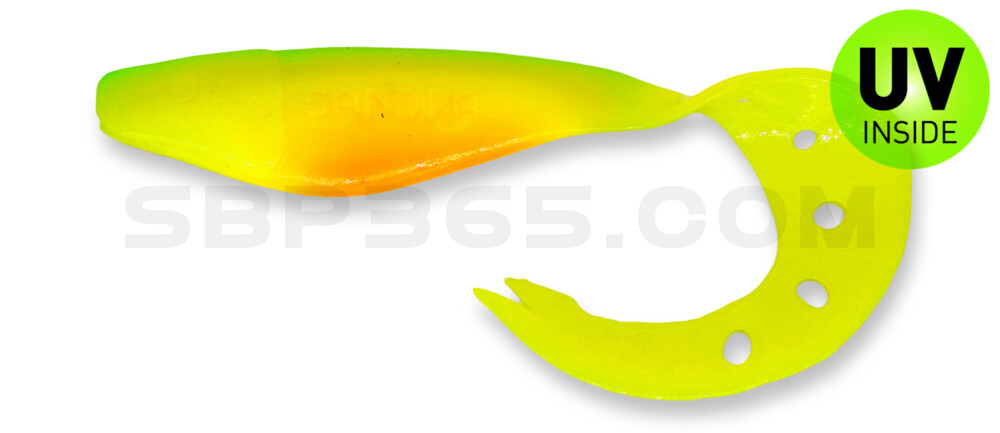 Sandra 3,5" (ca. 9 cm) fluogelb / grün