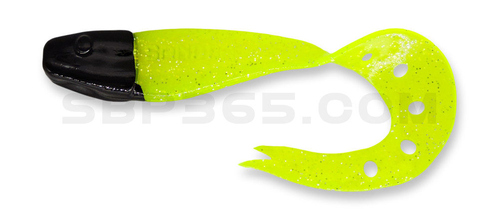 Sandra 4,5" ( ca. 12 cm) grün(chartreuse)-Glitter / Black Head