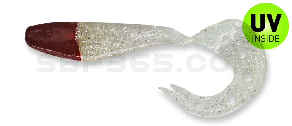Sandra 4,5" ( ca. 12 cm) klar silber-Glitter / Red Head