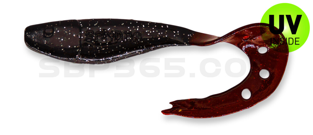 Sandra 4,5" ( ca. 12 cm) schwarz-rot-Glitter