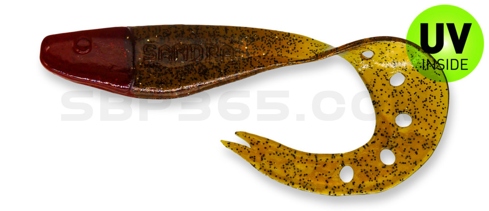 Sandra 6" (ca. 15 cm) klar bernstein-Glitter / Red Head
