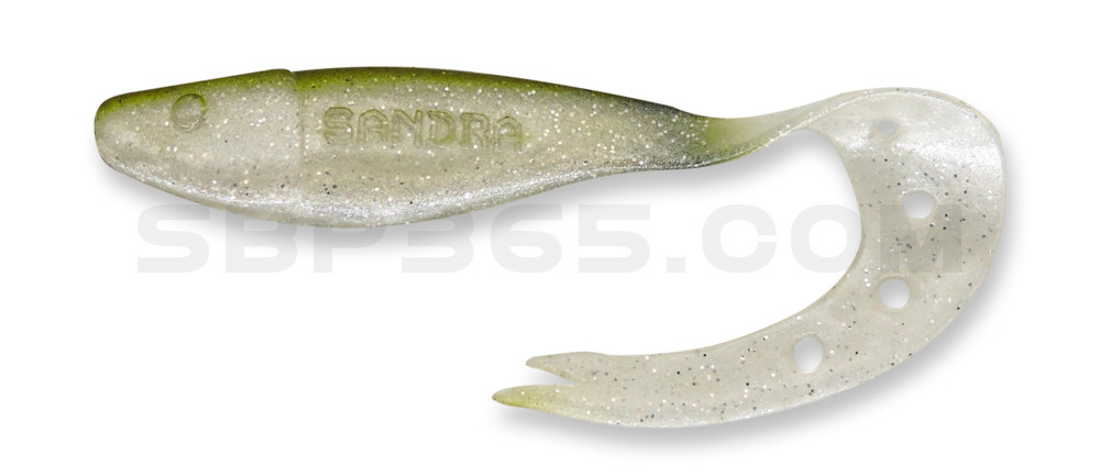 Sandra 9" (ca. 23 cm) perlweiss-Glitter / boddengrün