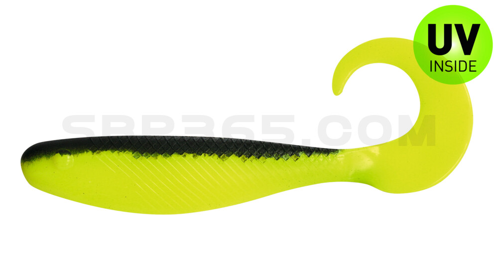 Shad Grub 2,5" (ca. 7,0 cm) fluogelb / schwarz