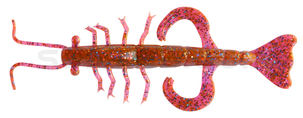 Shrimp 3" (ca. 8,0 cm) crawfish-violett-electric blue-Glitter