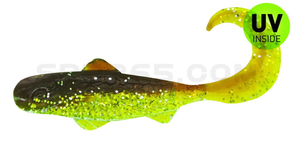 Super Banjo 3" (ca. 7,5 cm) grün (chartreuse)-Glitter / motoroil Glitter