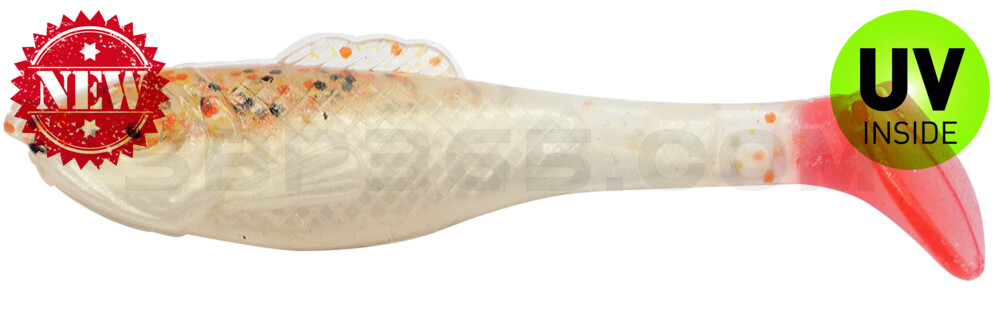 Super Shad 3" (ca. 8 cm) goldperl / Desert-Sand / red tail