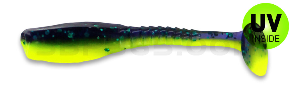 Swimming Crappie Minnow 2" (ca. 5 cm) im Zip Bag Junebug/Chartreuse
