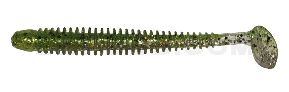 Texas 4" (ca. 10 cm) klar silber Glitter / chartreuse Glitter