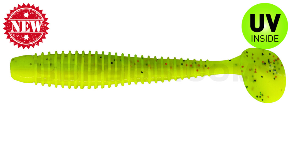 Texas 5" (ca. 13 cm) fluogelb  / grün-Glitter