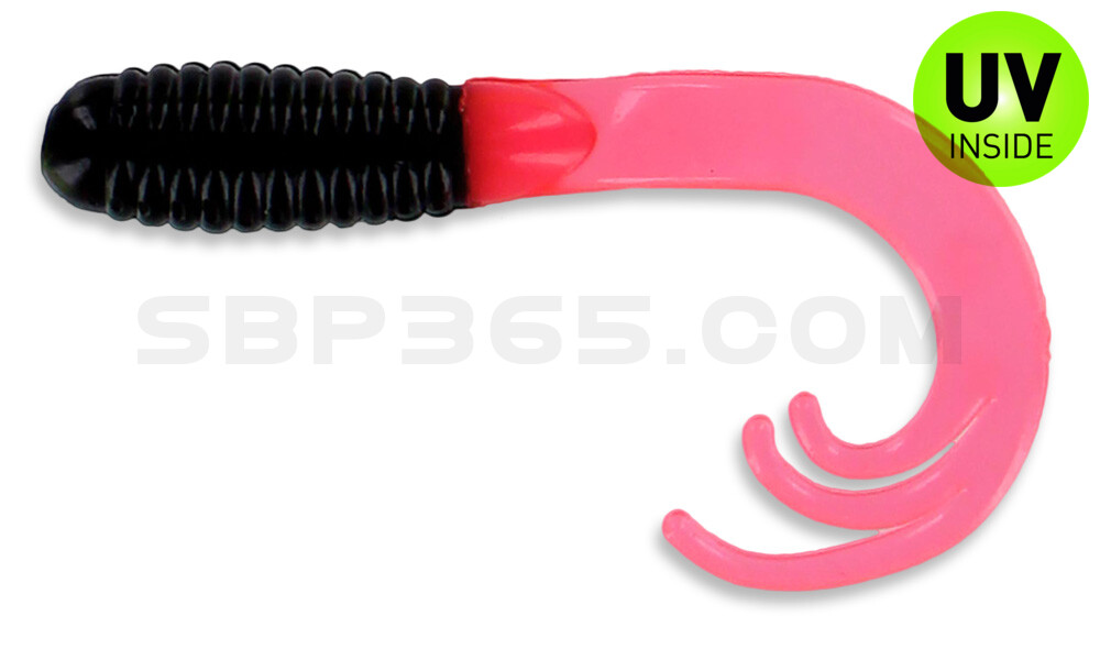 Triple Tail Grub 2"  (ca. 5 cm) Black Firetail