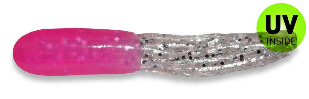 Tube 1" (ca. 3,5 cm) Pink/Clear Sparkle