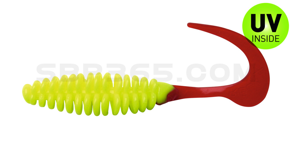 Turbotwister 3"  (ca. 7,0 cm) fluogelb / red tail
