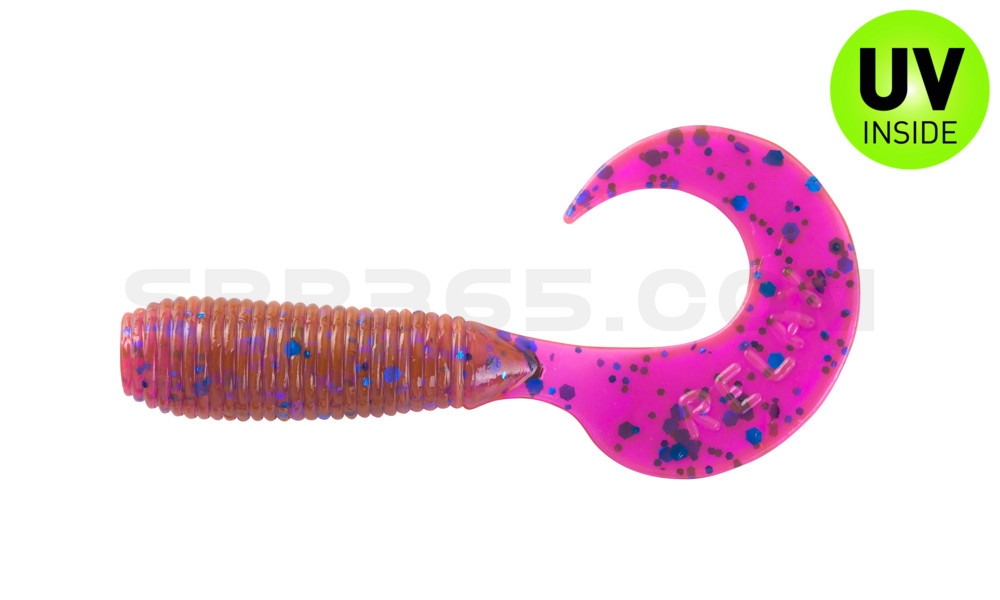 Twister 1" regulär (ca. 3,5 cm) crawfish-violett-electric blue-glitter