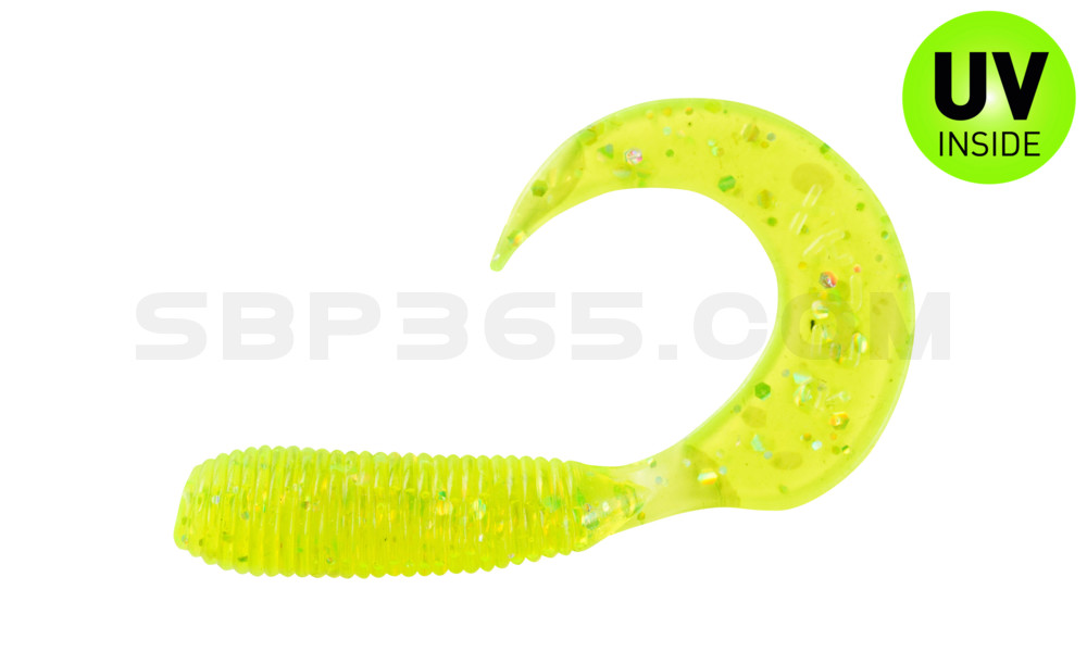 Twister 1" regulär (ca. 3,5 cm) grün(chartreuse) glitter