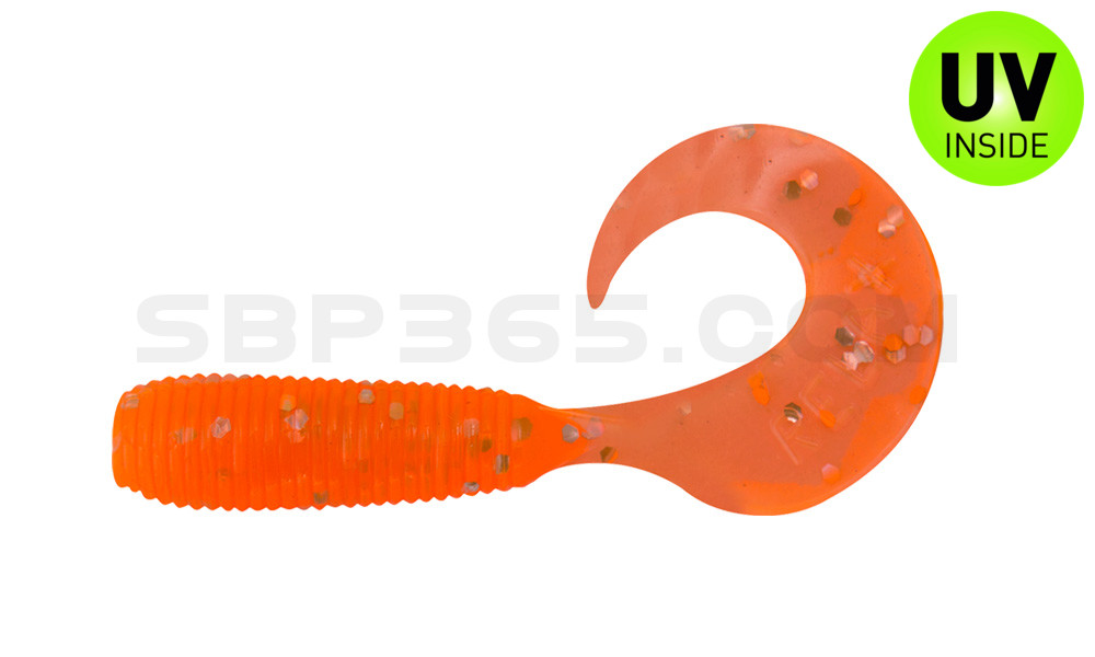 Twister 1" regulär (ca. 3,5 cm) klar fluoorange Glitter
