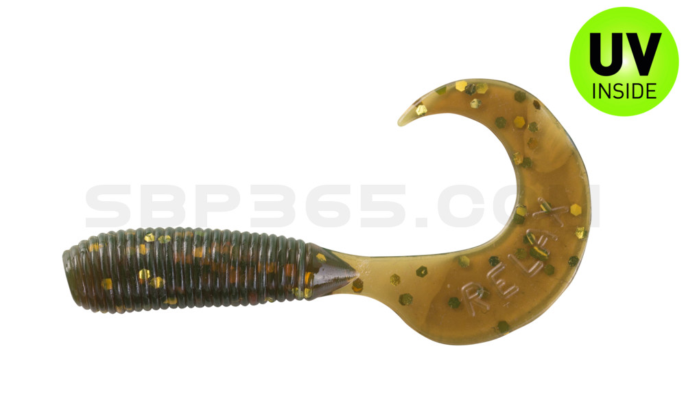 Twister 1" regulär (ca. 3,5 cm) motoroil gold glitter