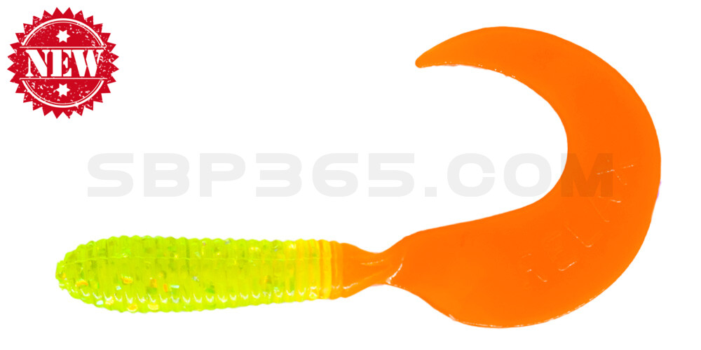 Twister 2,5" regulär (ca. 6,0 cm) chartreuse-glitter / orange