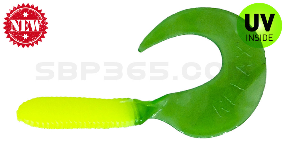 Twister 2,5" regulär (ca. 6,0 cm) fluogelb / fluogrün