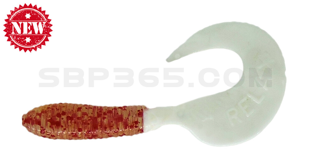 Twister 2,5" regulär (ca. 6,0 cm) klar rot glitter / weiß