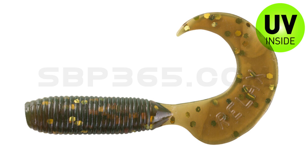 Twister 2,5" regulär (ca. 6,0 cm) motoroil gold glitter