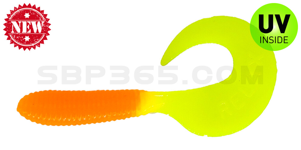 Twister 2,5" regulär (ca. 6,0 cm) orange / fluogelb