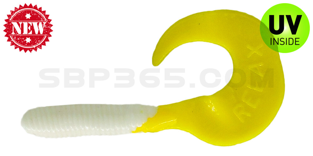 Twister 2,5" regulär (ca. 6,0 cm) reinweiss / gelb