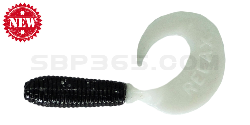 Twister 2,5" regulär (ca. 6,0 cm) schwarz-silber-glitter / weiß