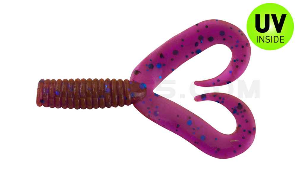 Twister 2" Doubletail regulär (ca. 4,5 cm) crawfish-violett-electric blue-glitter