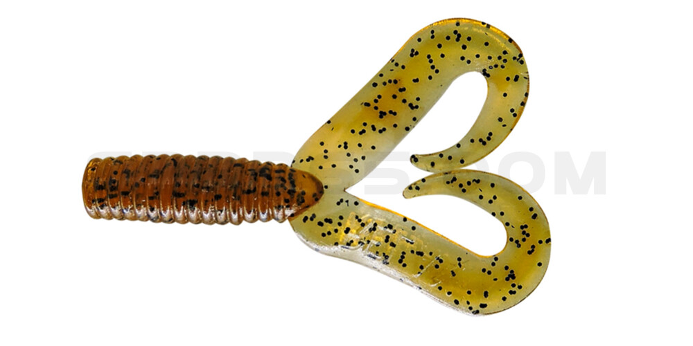 Twister 2" Doubletail regulär (ca. 4,5 cm) klar bernstein schwarzer glitter