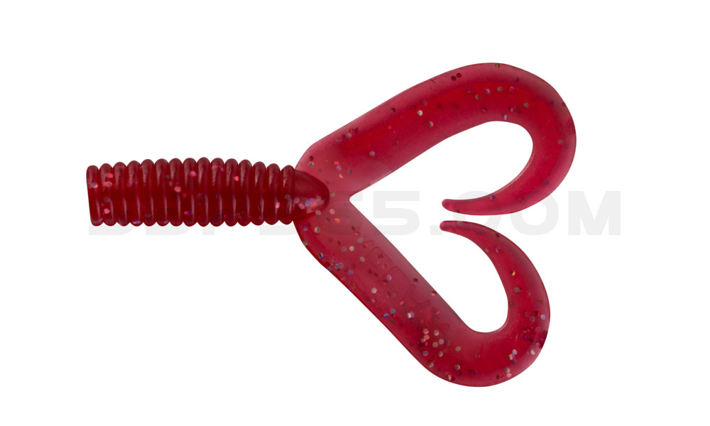 Twister 2" Doubletail regulär (ca. 4,5 cm) rot transparent glitter