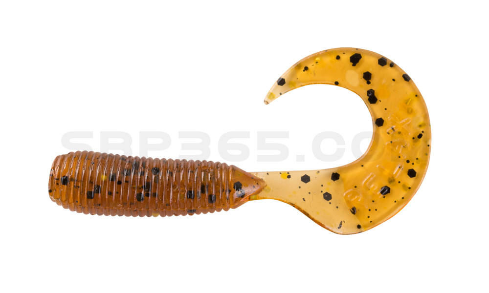 Twister 2" regulär (ca. 4,5 cm) klar bernstein glitter