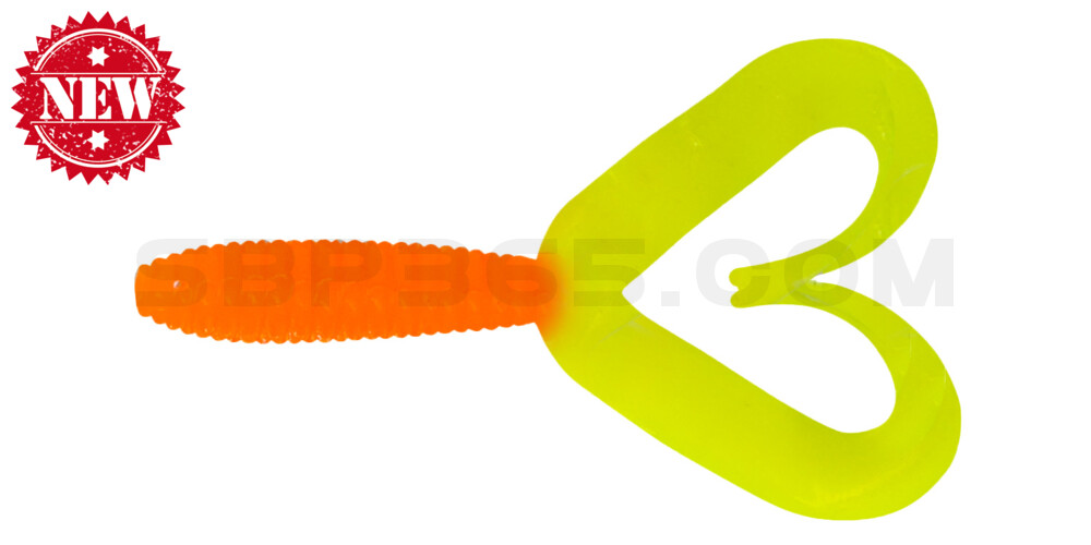 Twister 3" Doubletail regulär (ca. 7,0 cm) orange / fluogelb