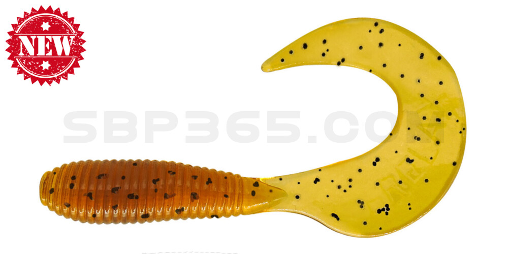 Twister 3" regulär (ca. 7,0 cm) klar bernstein schwarzer glitter