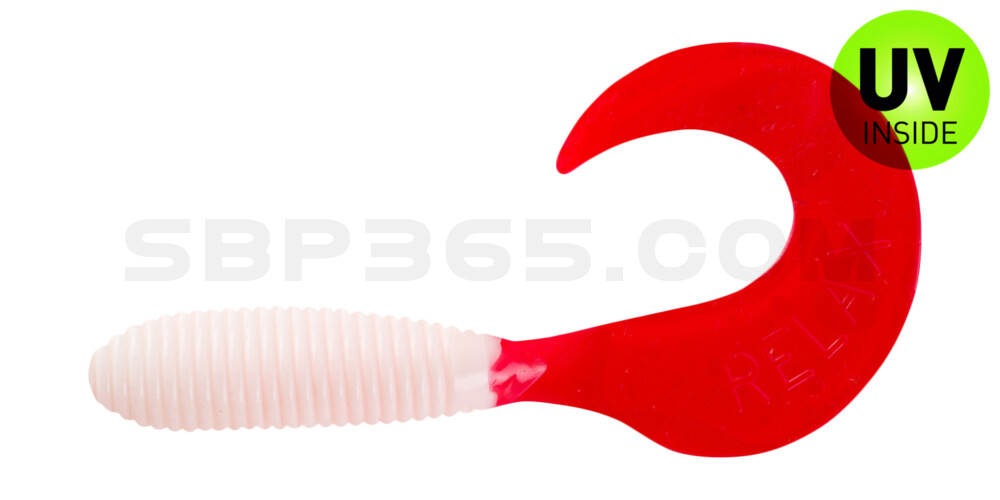 Twister 3" regulär (ca. 7,0 cm) reinweiß / red tail