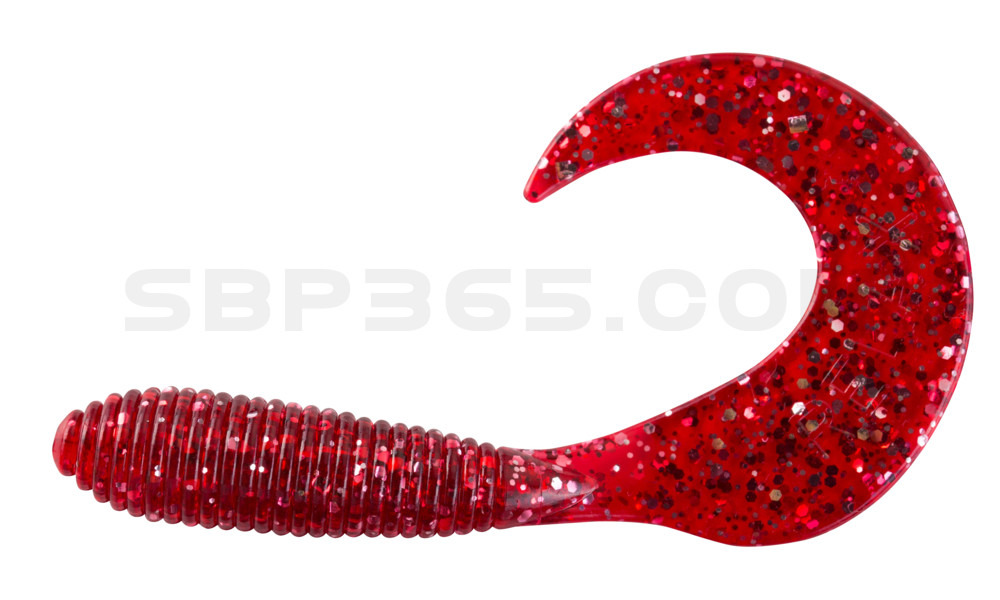 Twister 3" regulär (ca. 7,0 cm) rot transparent glitter