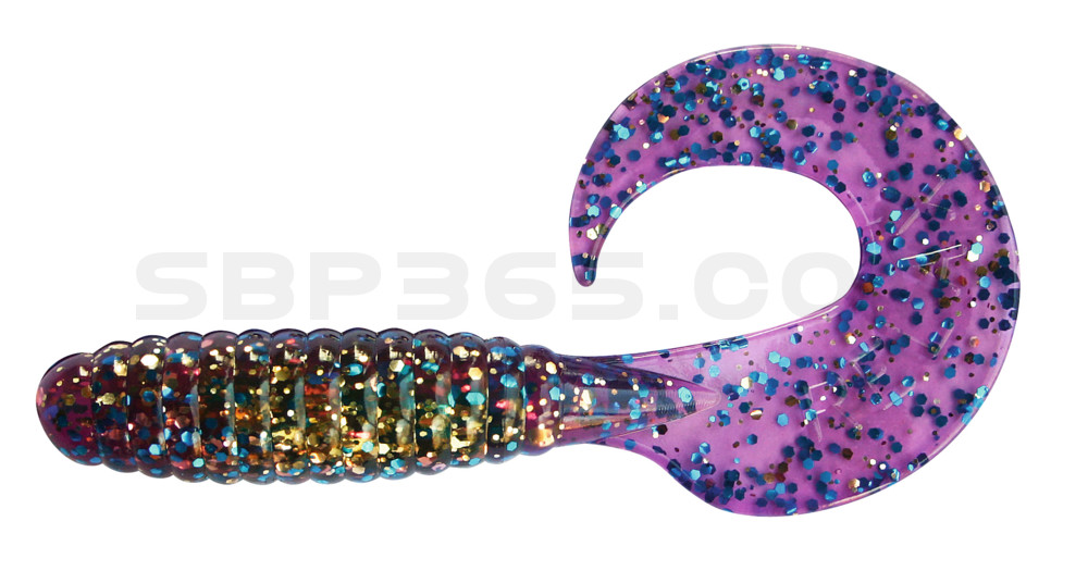 Twister 4" laminiert (ca. 8,0 cm) klar gold glitter  / violett-electric blue glitter